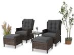 Brązowy zestaw wypoczynkowy z technorattanu z funkcją Relax Laritto Duo - Dark Brown
