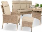 Komplet mebli technorattan dla 7 osób ze stołem polywood Lirata Dining Natural
