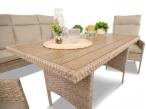 Komplet mebli technorattan dla 7 osób ze stołem polywood Lirata Dining Natural