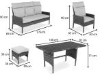 Komplet mebli technorattan dla 7 osób ze stołem polywood Lirata Dining Natural