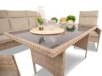 Komplet mebli ogrodowych technorattan dla 7 osób Lirata Dining Natural