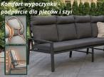 Narożnik ogrodowy z wysokim oparciem w komplecie z wysokim stołem 160cm, fotelami i pufami Doros Corner - Polywood Dark Grey