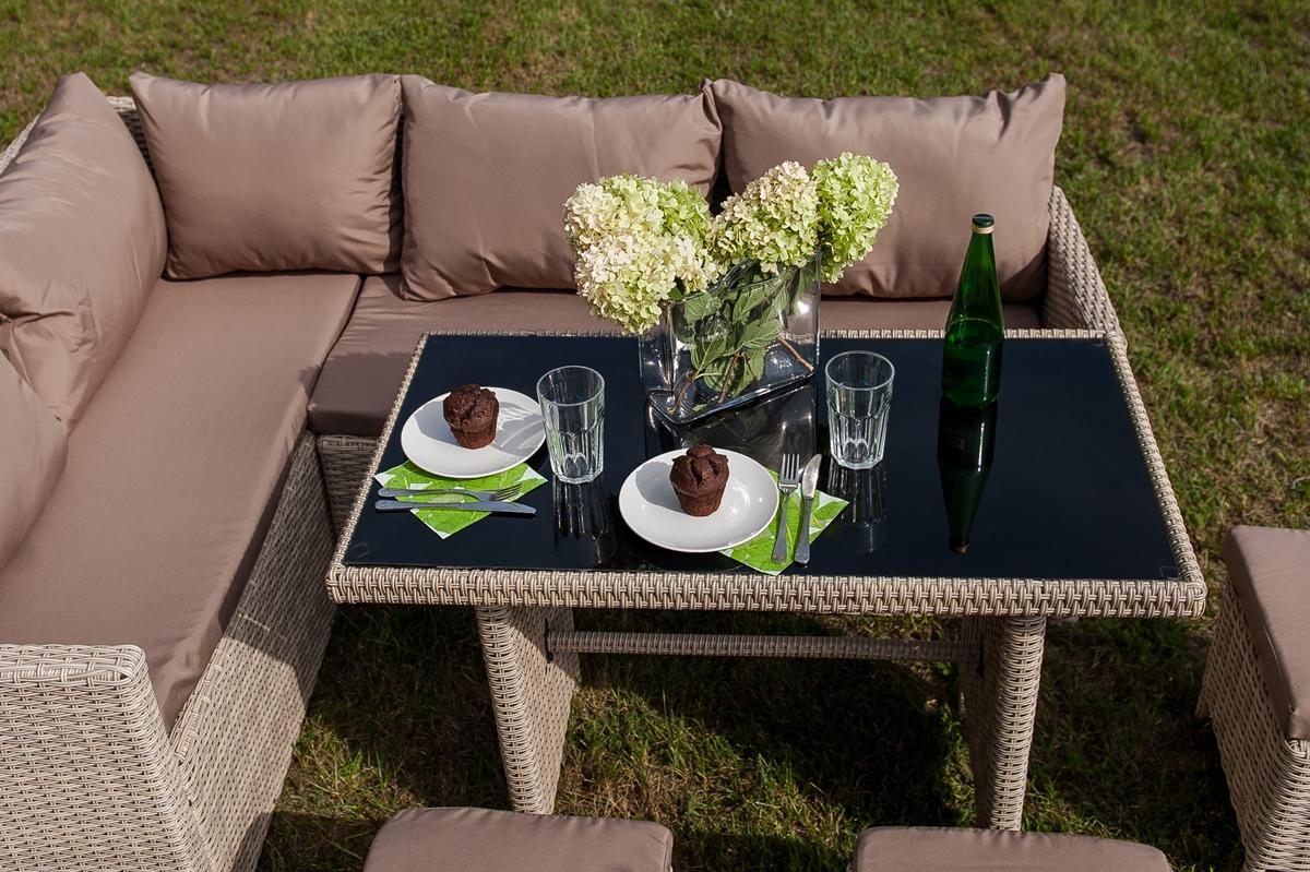 Zestaw technorattanowy premium Modesto - stół