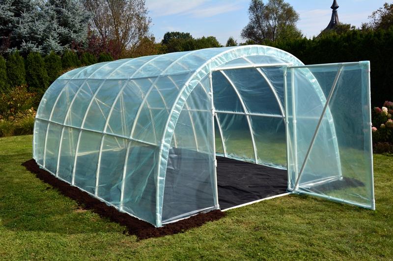 Duży tunel foliowy do uprawy roślin biały PCV
