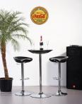 Czarny wysoki stolik Round 60 cm nowoczesny
