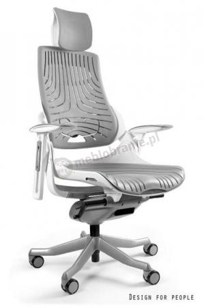 Ergonomiczny fotel gabinetowy regulowany Wau Elastomer szary